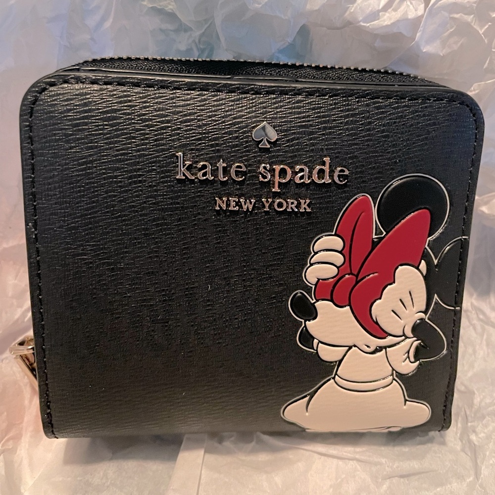 Kate Spade Disney X Minnie Small Zip Around Leather Wallet